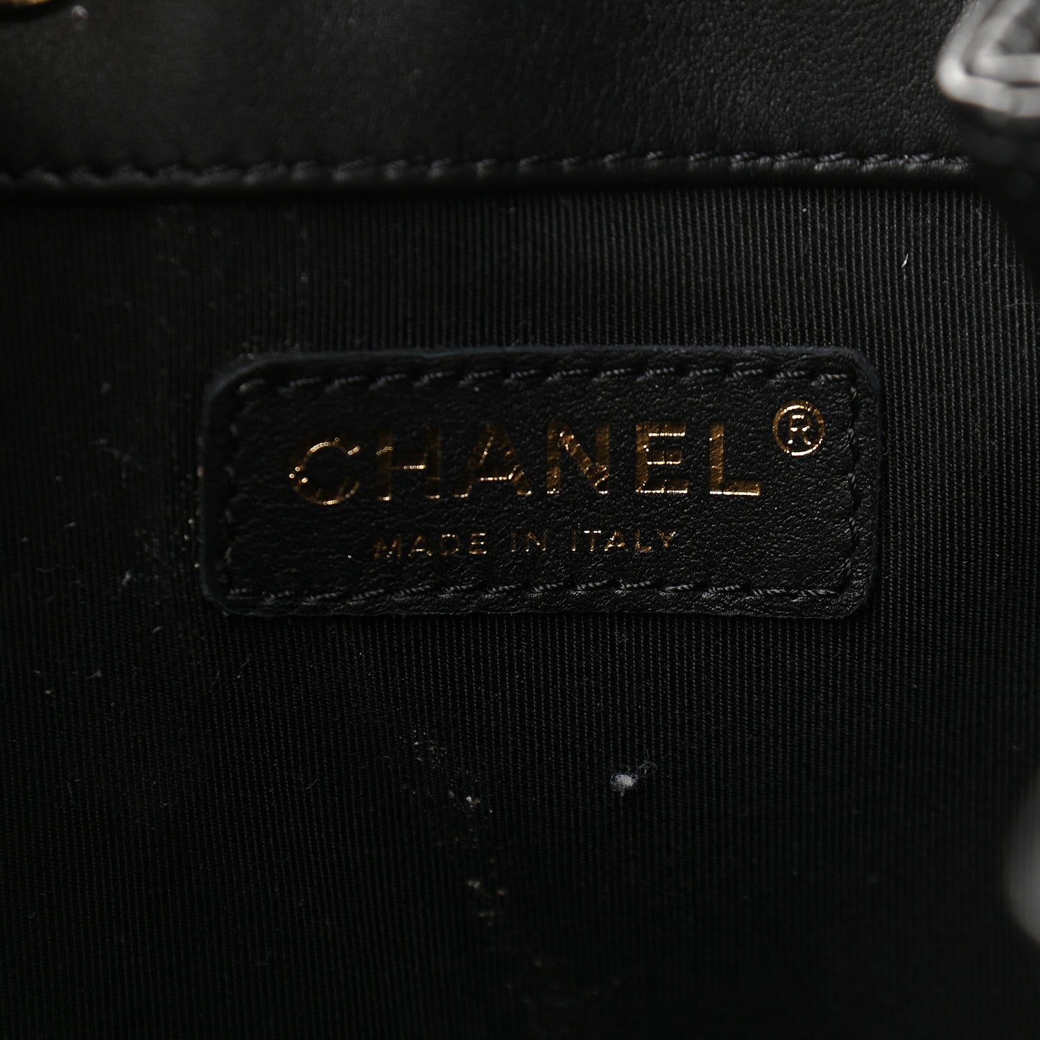 Chanel Lambskin Quilted Chain Drawstring Bag Black 6 of 10