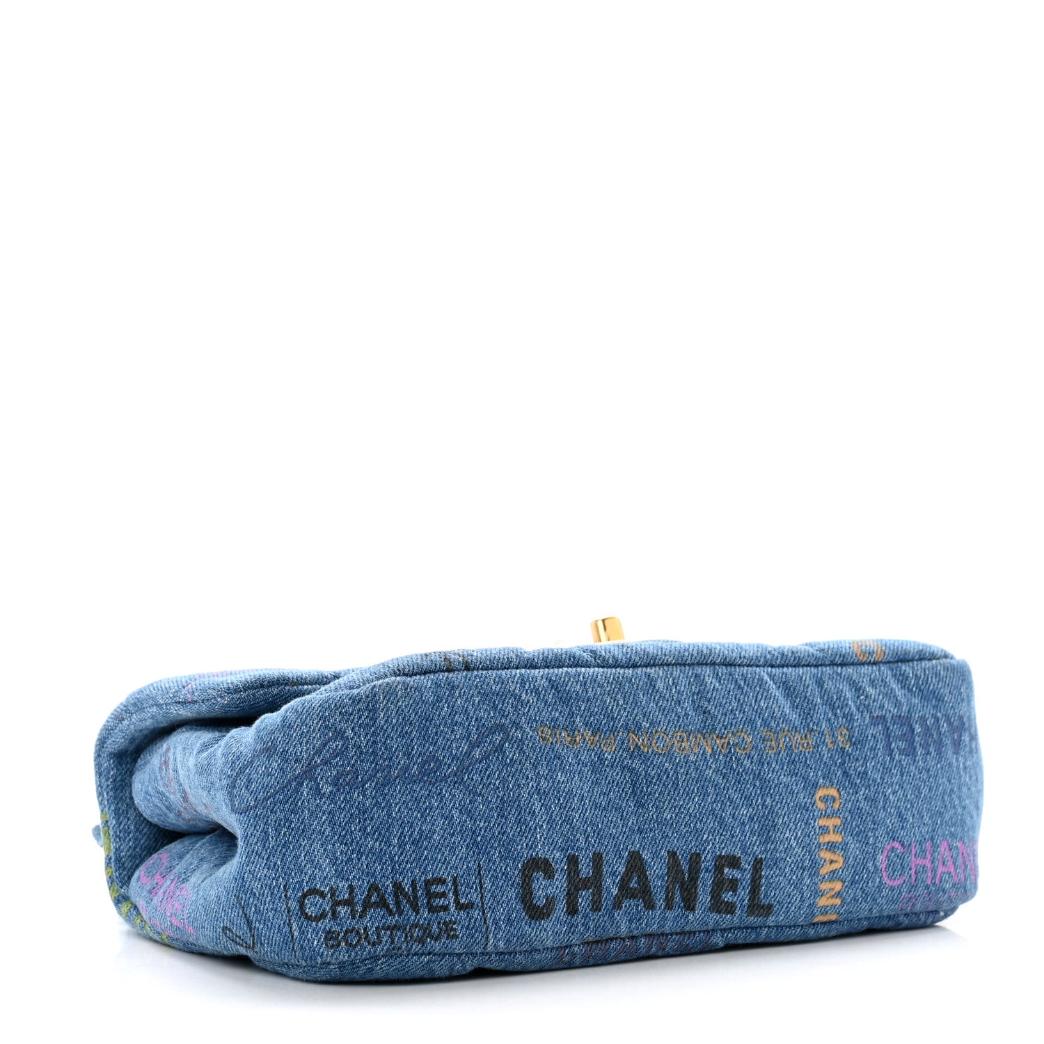 Chanel Denim Quilted Mini Denim Mood Rectangular Flap Blue Multicolor 3 of 9