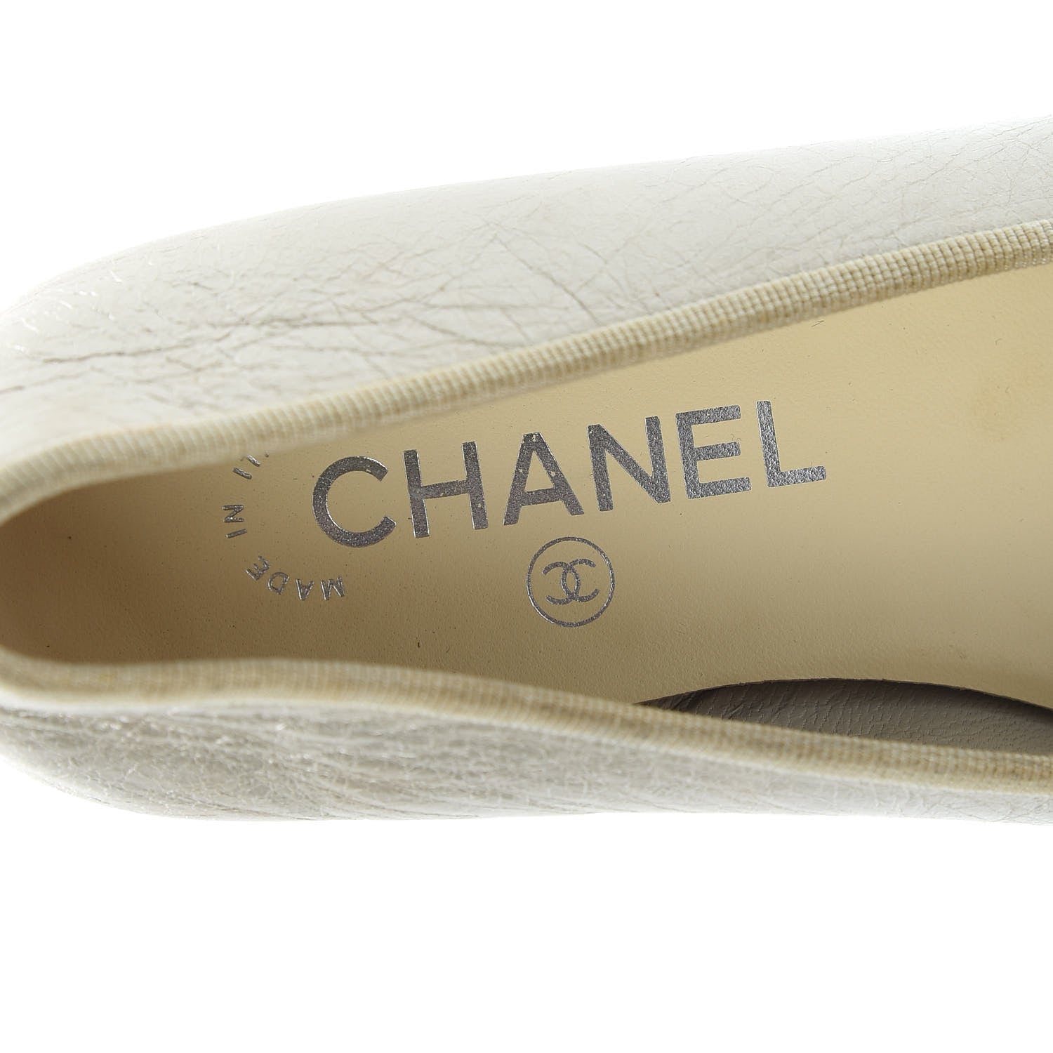 Chanel Metallic Lambskin Cap Toe CC Ballerina Flats 37 Gold Black 9 of 18