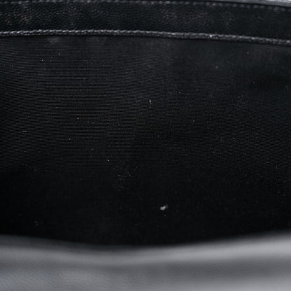 Saint Laurent Grain De Poudre Textured Mixed Matelasse Large Triquilt Monogram Satchel Black 14 of 19