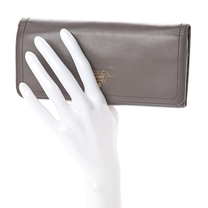 Prada Calfskin Continental Flap Wallet Argilla 2 of 6