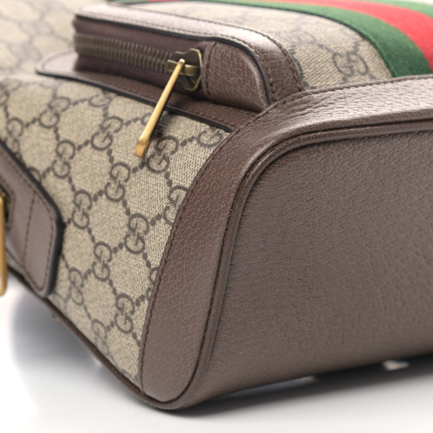 Gucci GG Supreme Monogram Calfskin Web Small Ophidia Day Backpack Beige Ebony New Acero 8 of 9