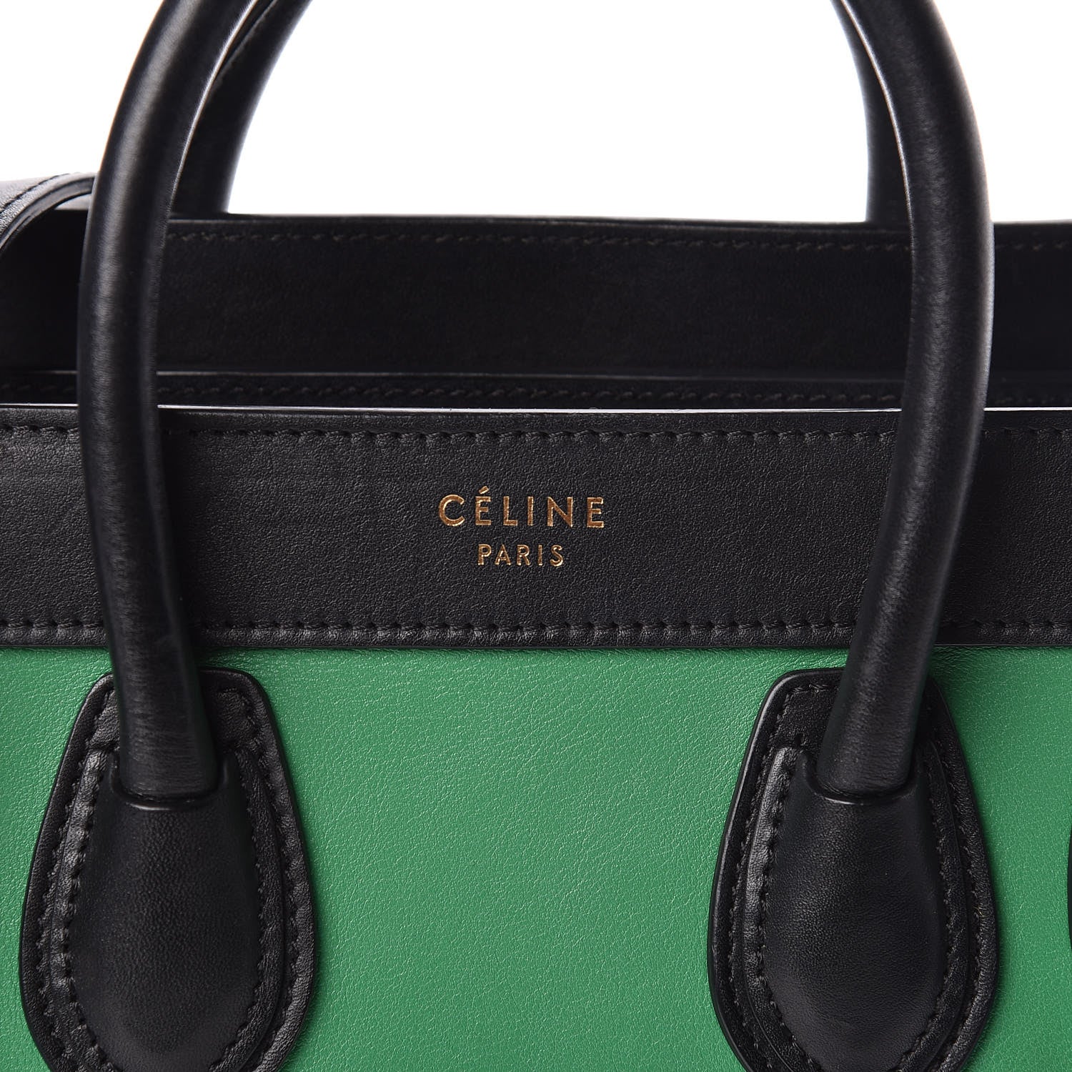 Celine Smooth Calfskin Nano Bi-Color Luggage Grass 10 of 11