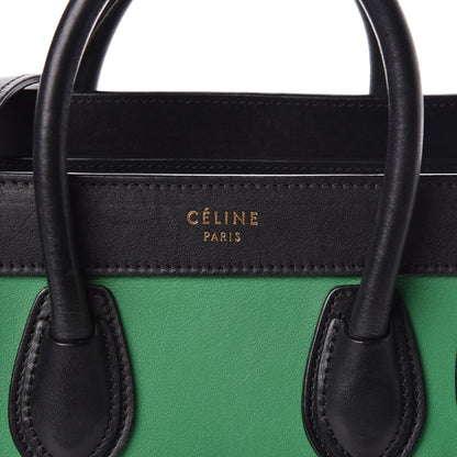 Celine Smooth Calfskin Nano Bi-Color Luggage Grass 10 of 11