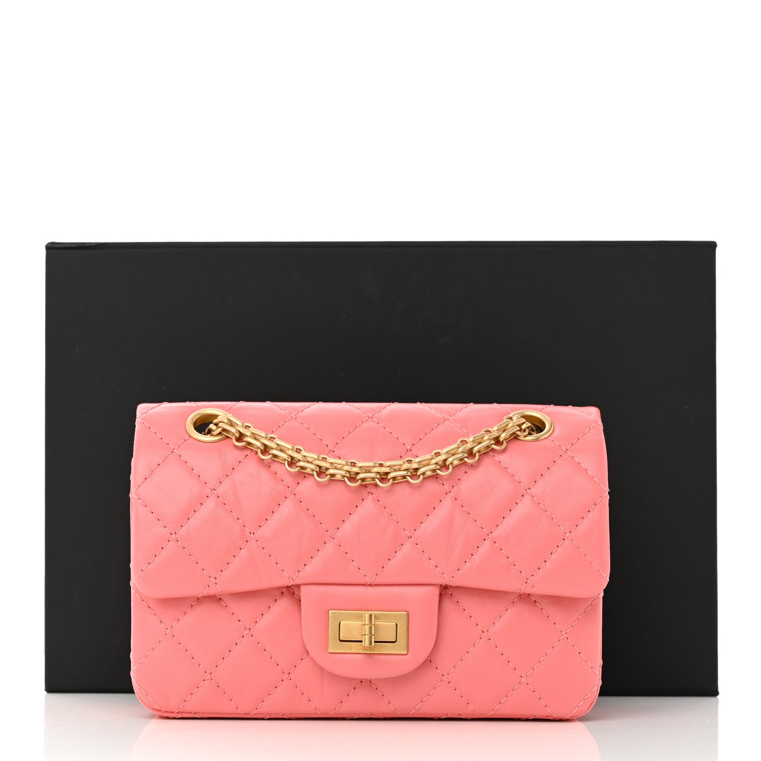 Chanel Aged Calfskin Quilted 2.55 Reissue Mini Flap Coral 11 of 11