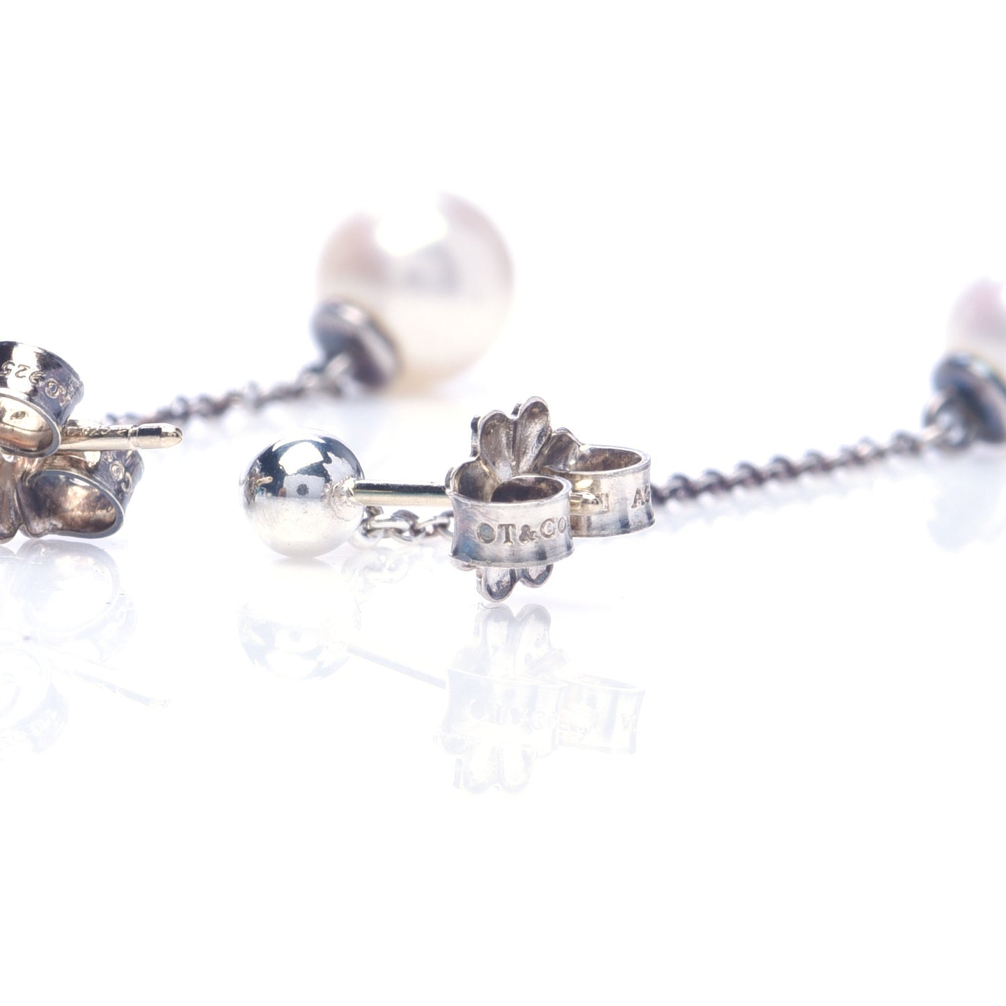Sterling Silver Pearl Ziegfeld Drop Earrings