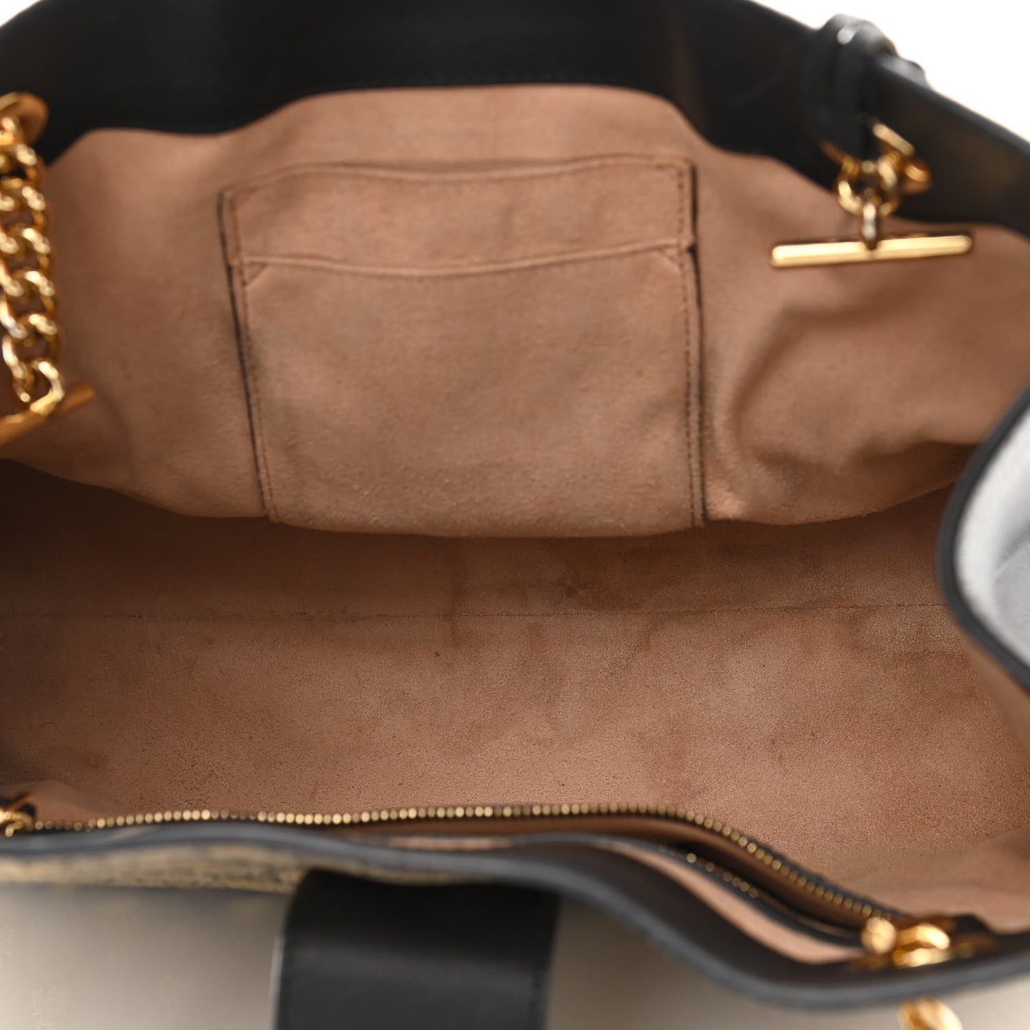 GG Supreme Monogram Bees Medium Padlock Tote Beige Oro Black