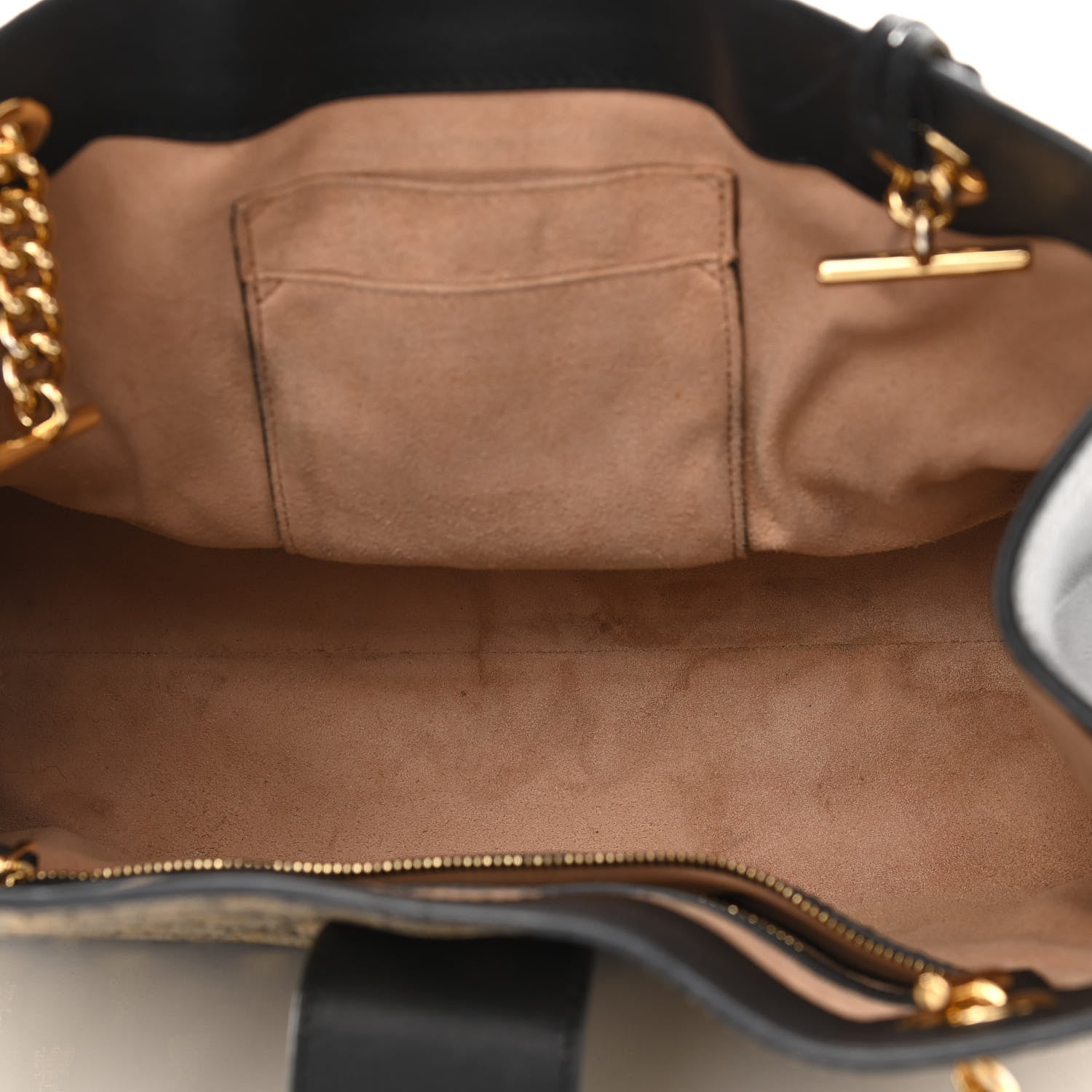 Gucci GG Supreme Monogram Bees Medium Padlock Tote Beige Oro Black 4 of 13