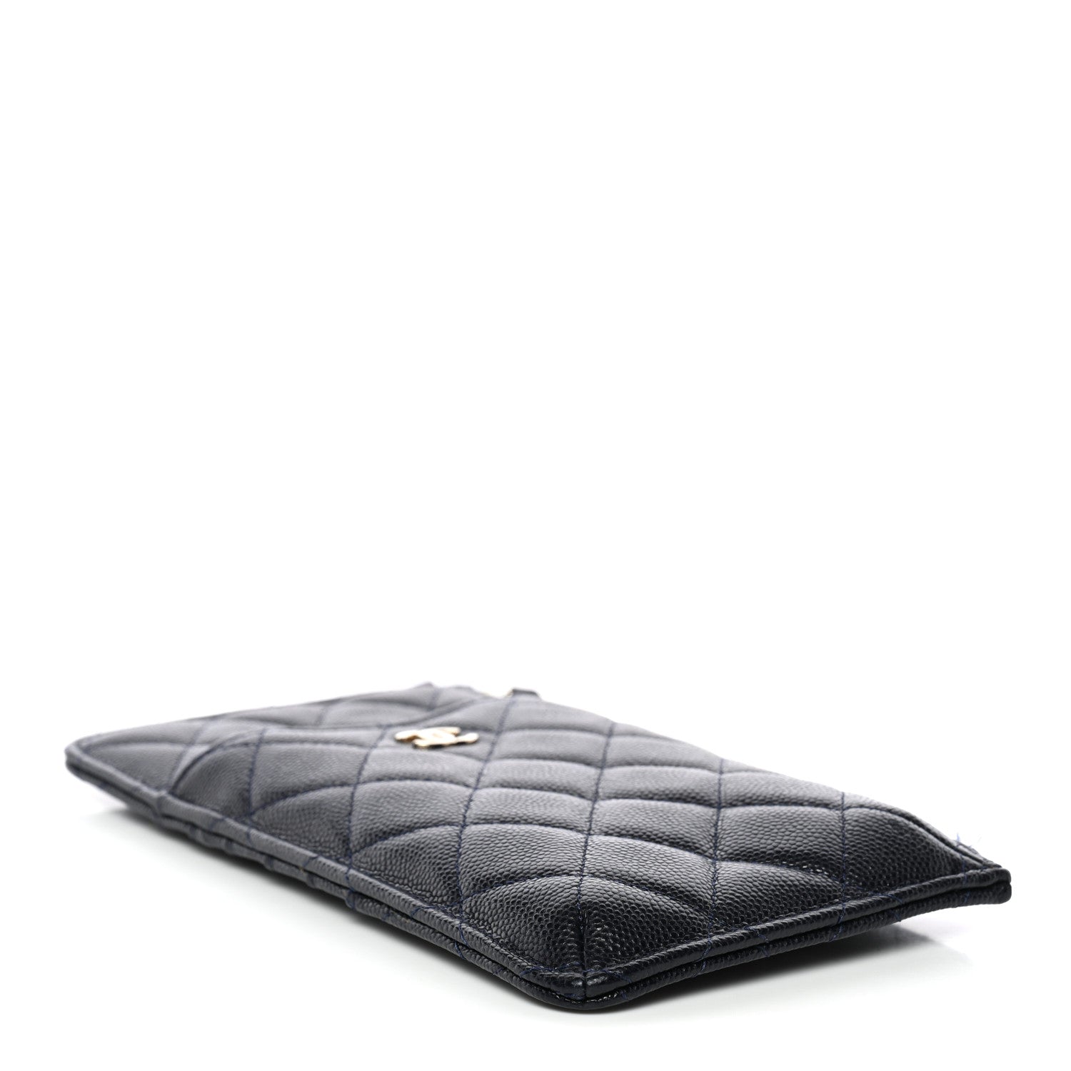 Chanel Caviar Quilted Classic Flat Wallet Pouch Navy 4 of 10