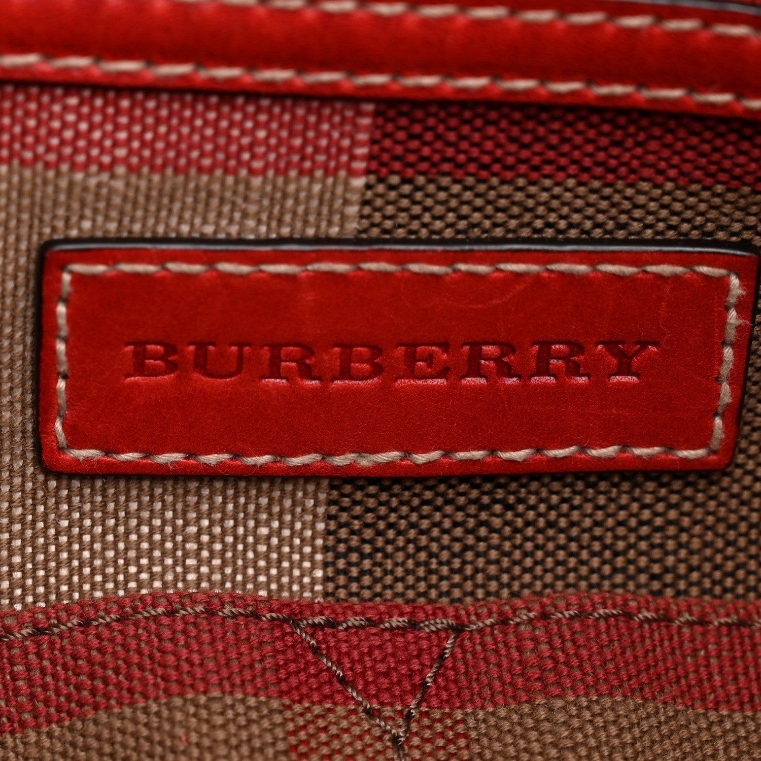 Burberry Canvas Mega Check Medium Susanna Hobo Cadmium Red 1814629