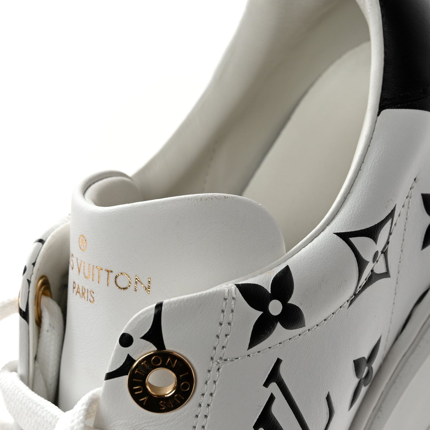 Calfskin Monogram Debossed Time Out Sneakers 39 Black