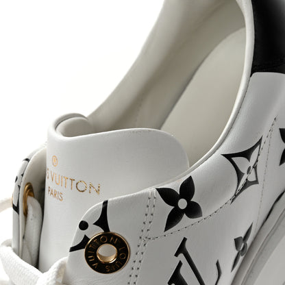 Louis Vuitton Calfskin Monogram Debossed Time Out Sneakers 39 Black 9 of 13