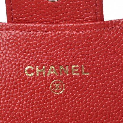 Chanel Caviar Quilted Flap Card Holder Wallet Red 6 of 9