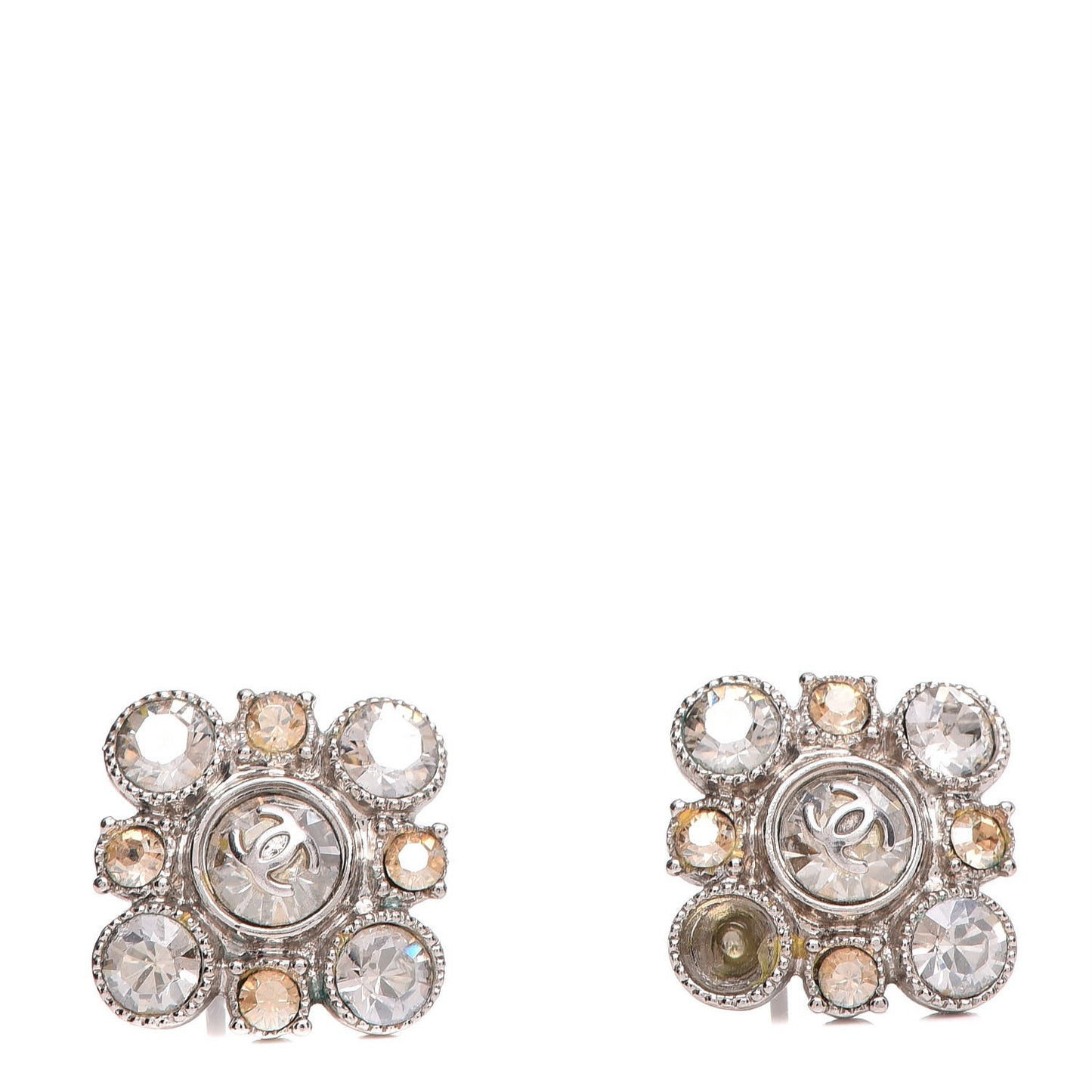 Crystal CC Earrings Silver