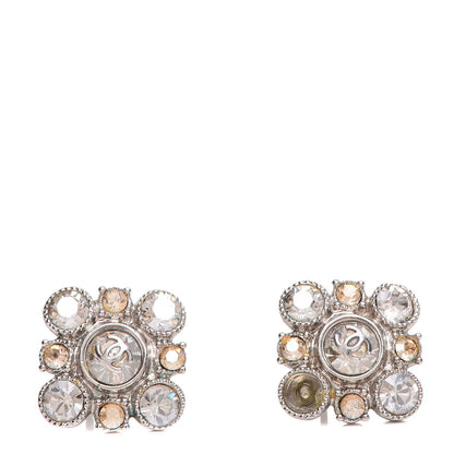 Chanel Crystal CC Earrings Silver 1 of 5