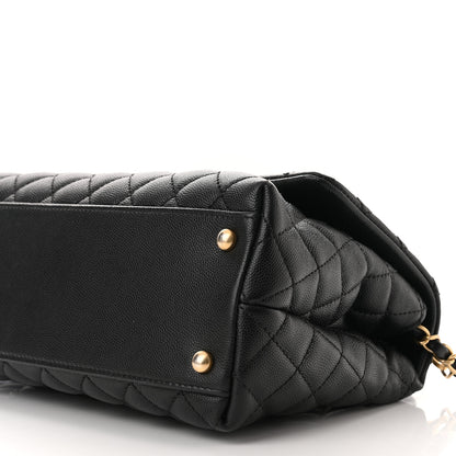 Chanel Caviar Lizard Embossed Quilted Small Coco Handle Flap Black 10 of 10