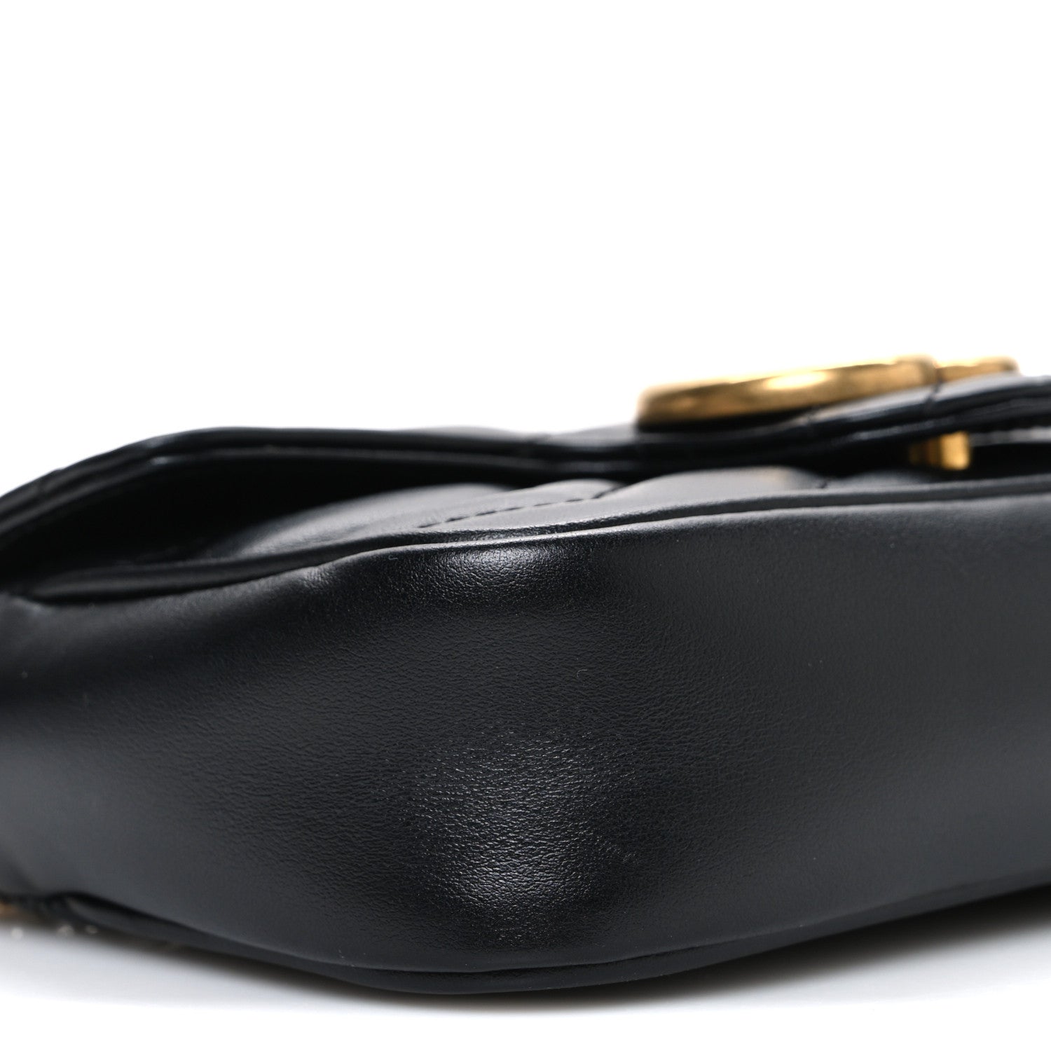 Gucci Calfskin Matelasse Super Mini GG Marmont Shoulder Bag Black 8 of 9