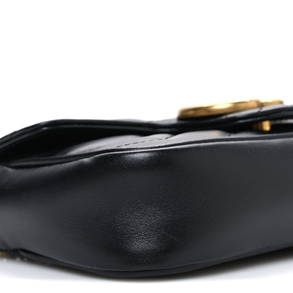Gucci Calfskin Matelasse Super Mini GG Marmont Shoulder Bag Black 8 of 9