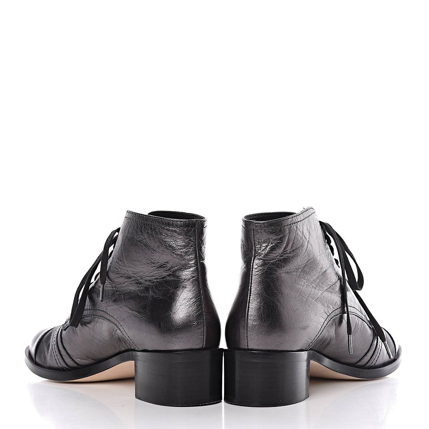 Chanel Metallic Calfskin CC Ankle Boots 40.5 Silver Black 15 of 16