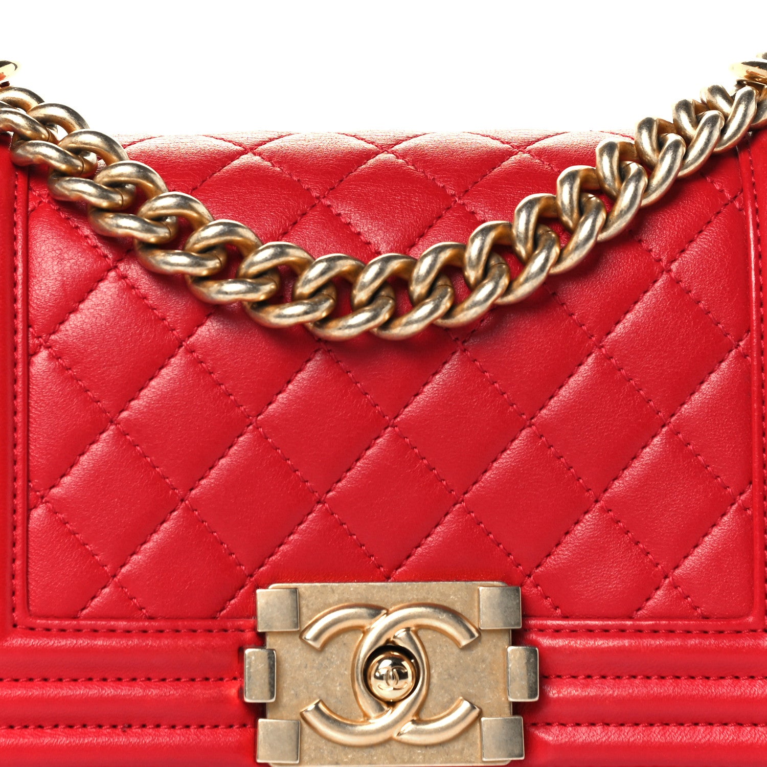 Chanel Calfskin Quilted Small Boy Flap Dark Red 7 of 9