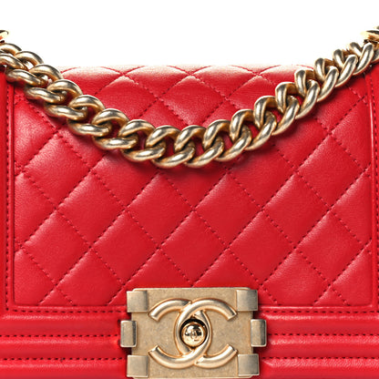 Chanel Calfskin Quilted Small Boy Flap Dark Red 7 of 9