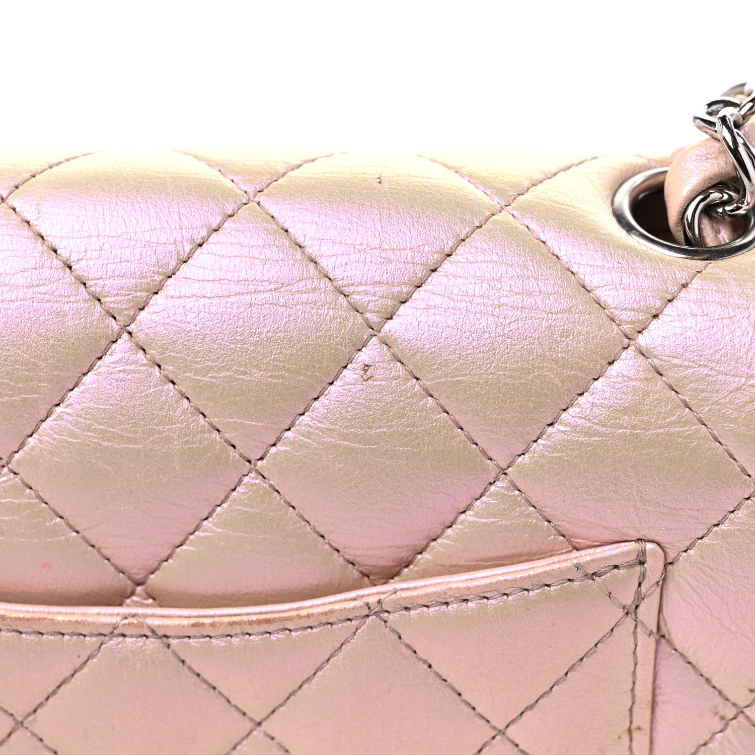 Chanel Iridescent Calfskin Quilted Mini Rectangular Flap Pink 13 of 15