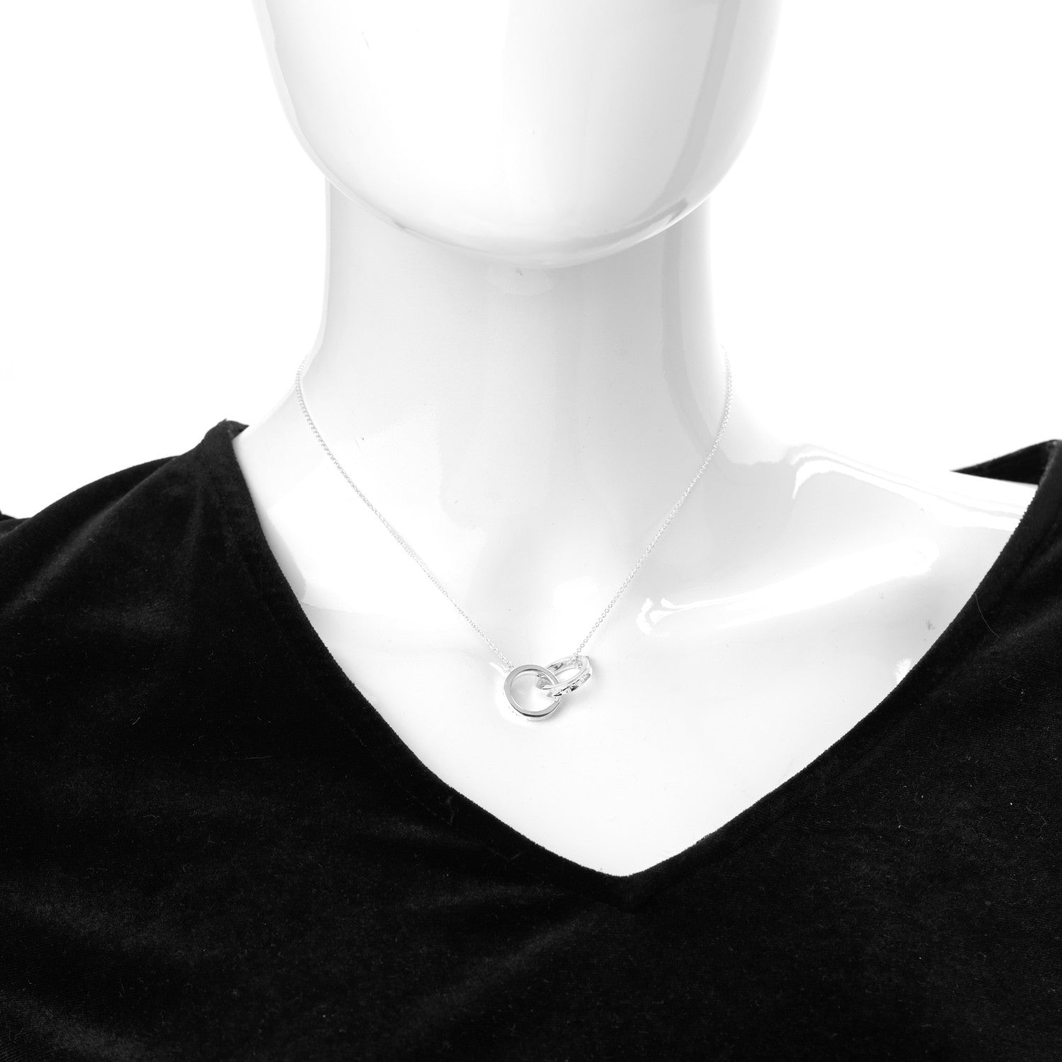 Tiffany Sterling Silver 1837 Interlocking Circles Pendant Necklace 2 of 6