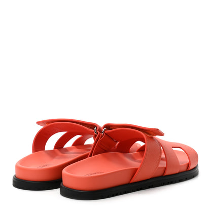 Hermes Epsom Womens Chypre Sandals 37 Rose Sorbert 4 of 9