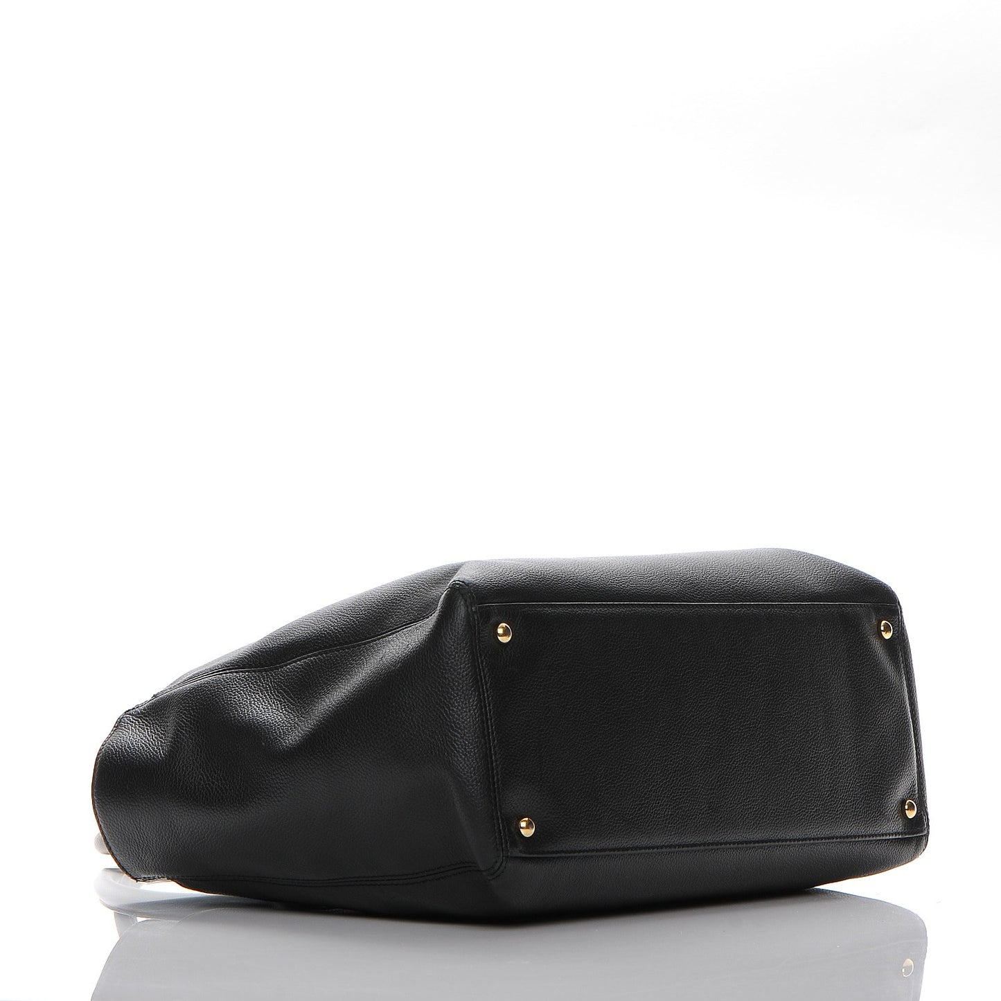 Calfskin Cerf Executive Shopper Tote Black