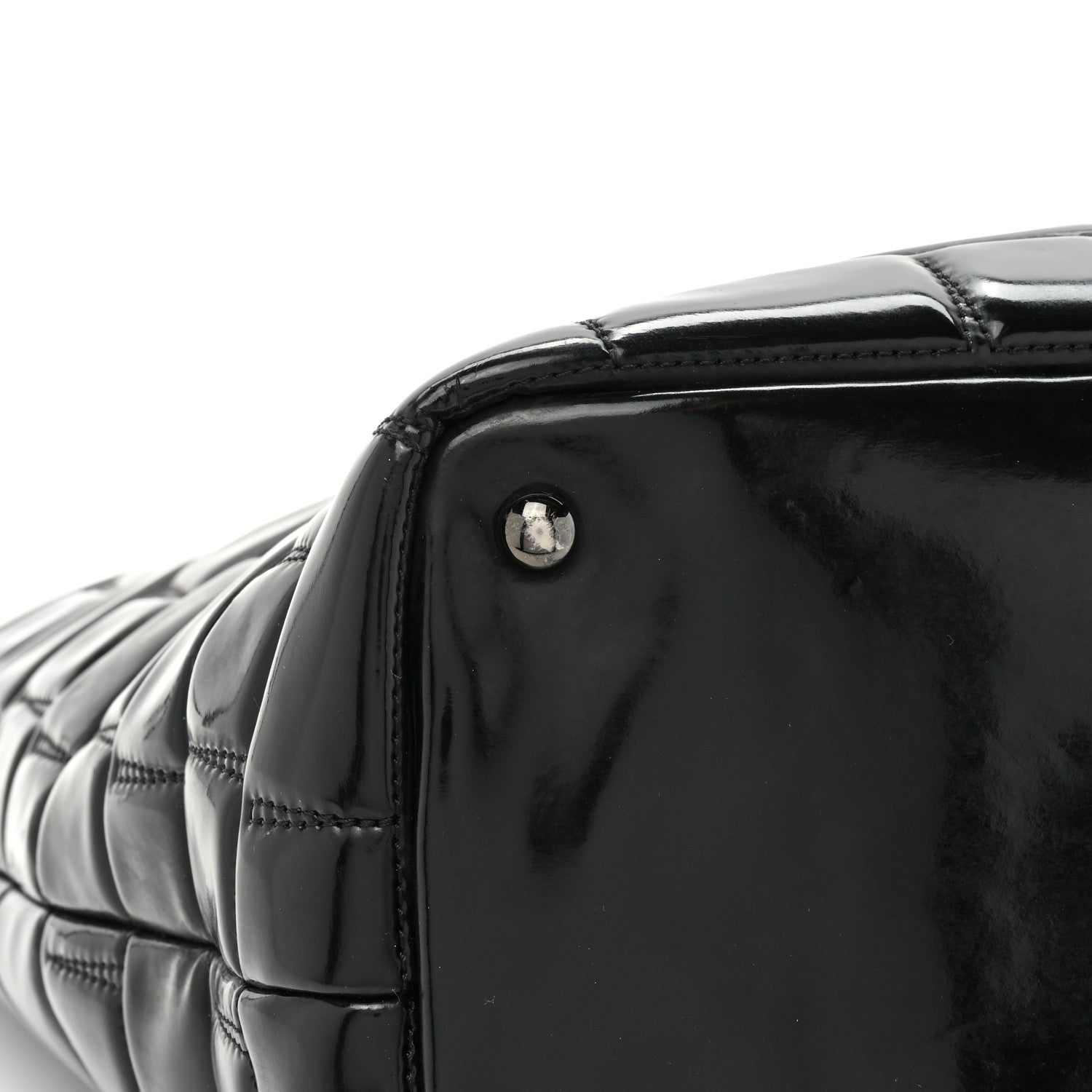 Chanel Vinyl Quilted Frozen Shopping Tote Black 11 of 14