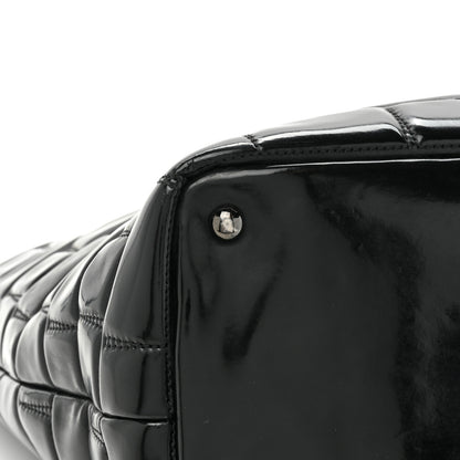 Chanel Vinyl Quilted Frozen Shopping Tote Black 11 of 14