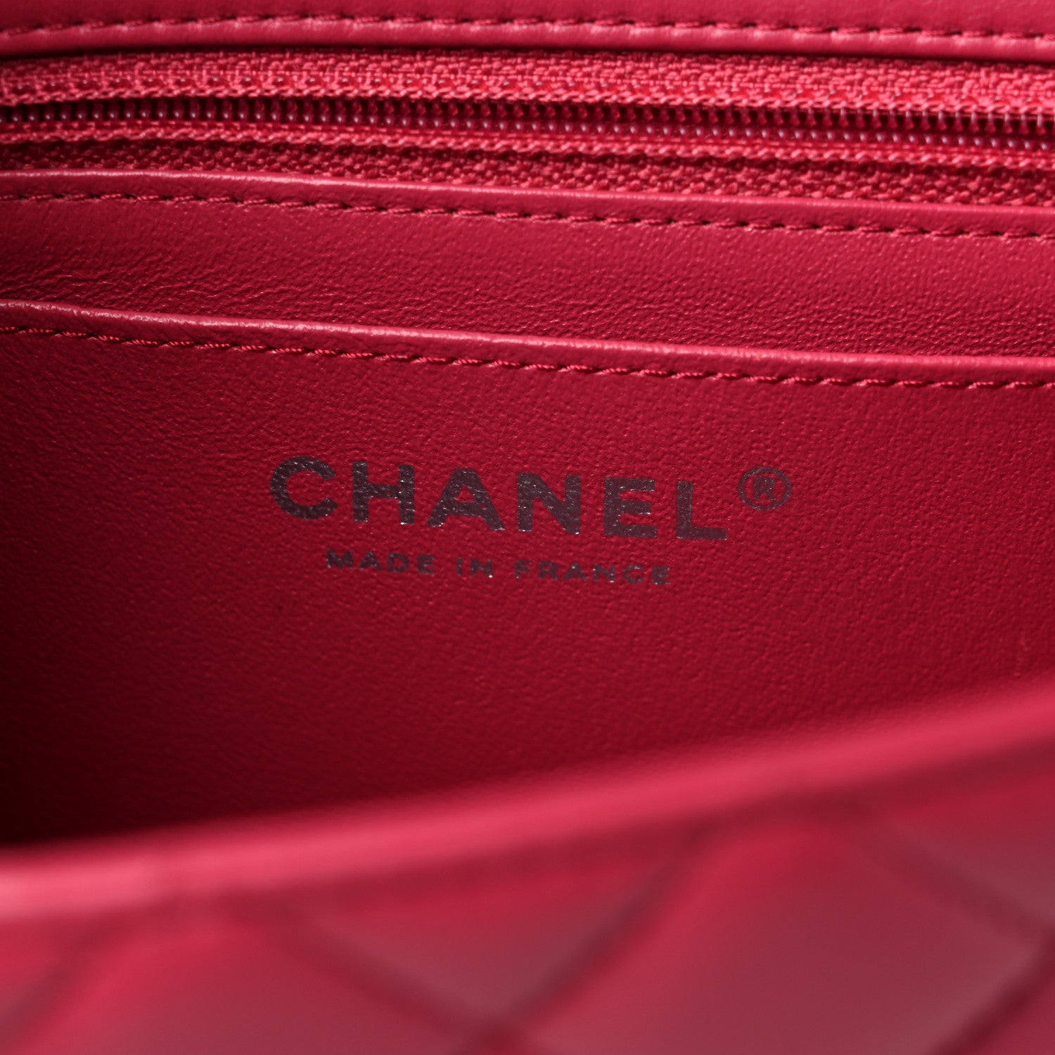 Chanel Lambskin Quilted Mini Rectangular Flap Dark Pink 6 of 14