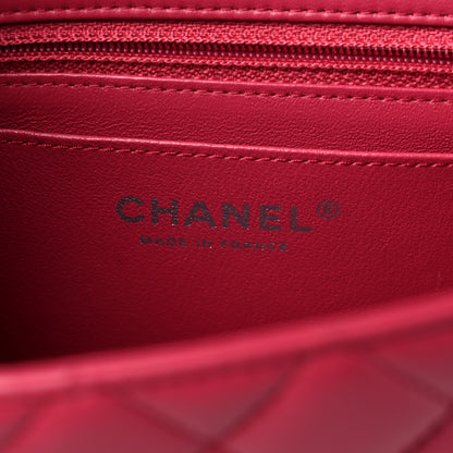 Chanel Lambskin Quilted Mini Rectangular Flap Dark Pink 6 of 14