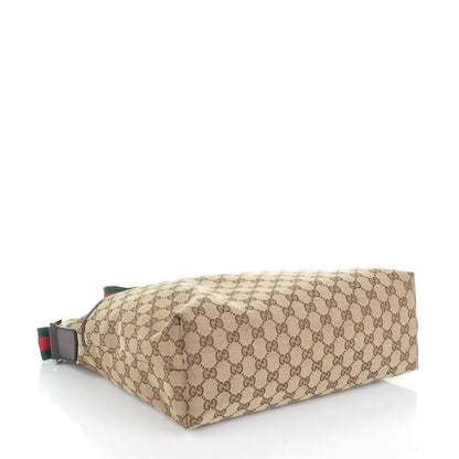 Gucci Monogram Web Medium Flat Messenger Bag Brown 4 of 7