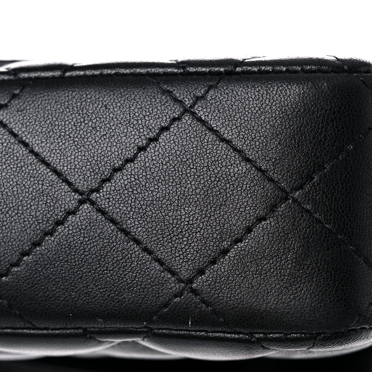 Lambskin Quilted East West Flap Black