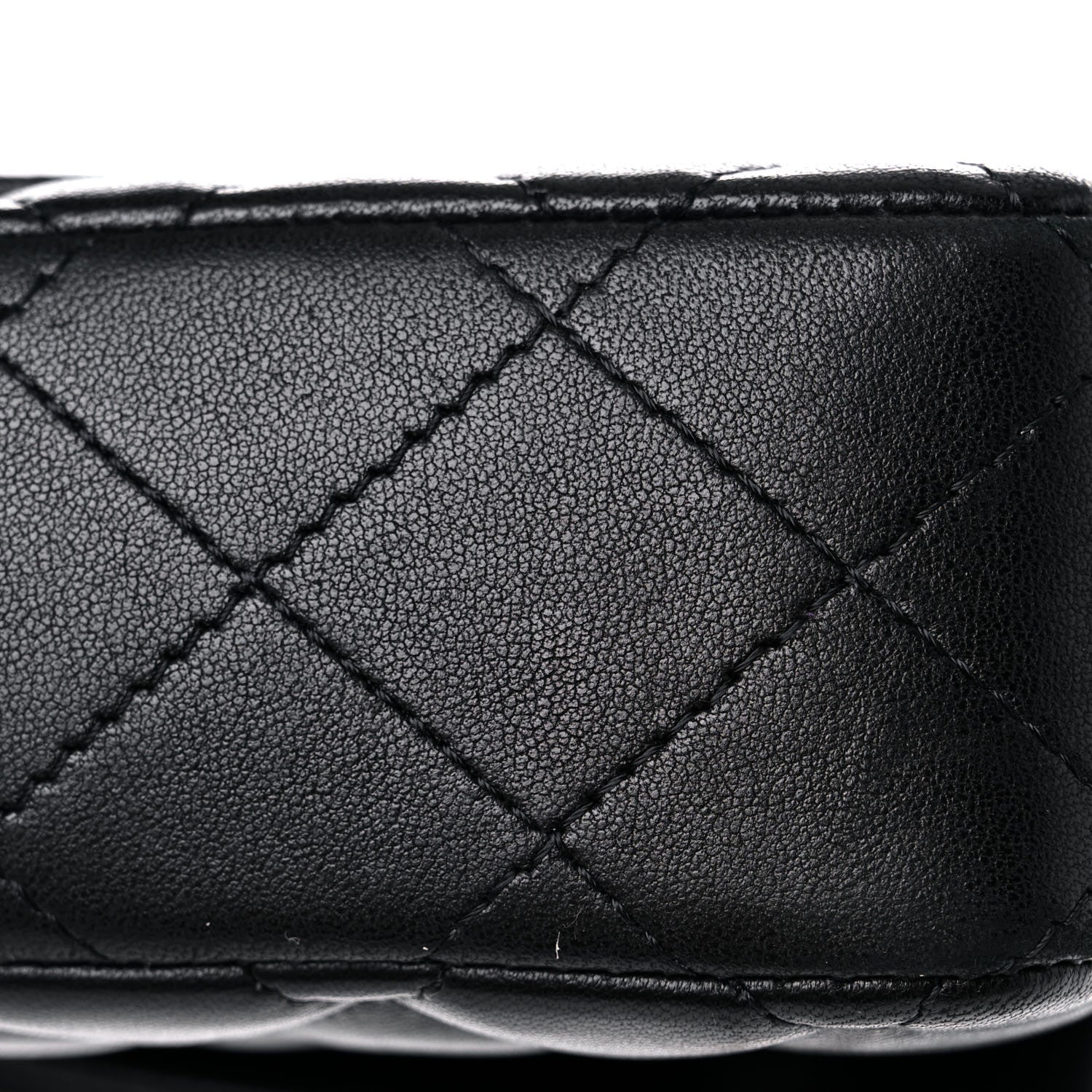 Chanel Lambskin Quilted East West Flap Black 13 of 14