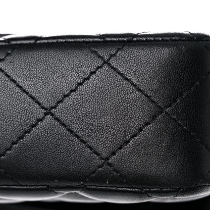 Chanel Lambskin Quilted East West Flap Black 13 of 14