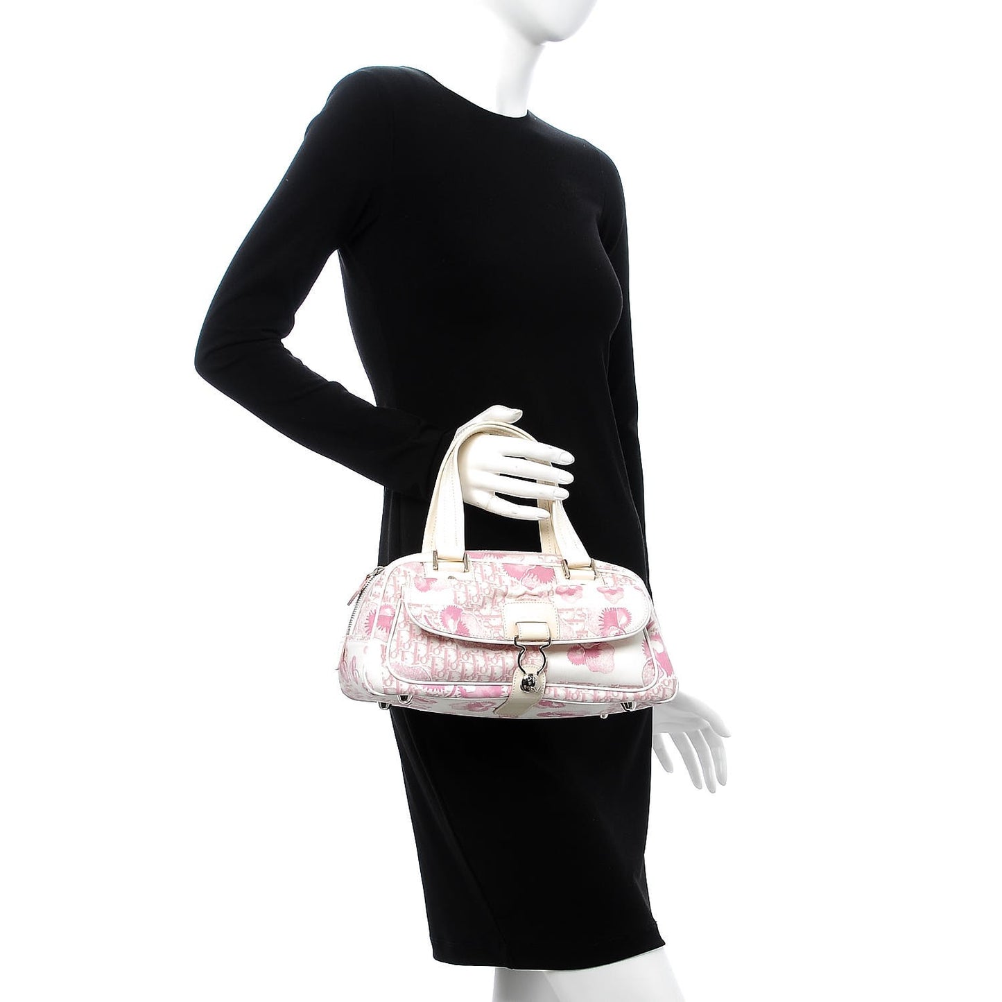 Canvas Monogram Floral Bowler Pink