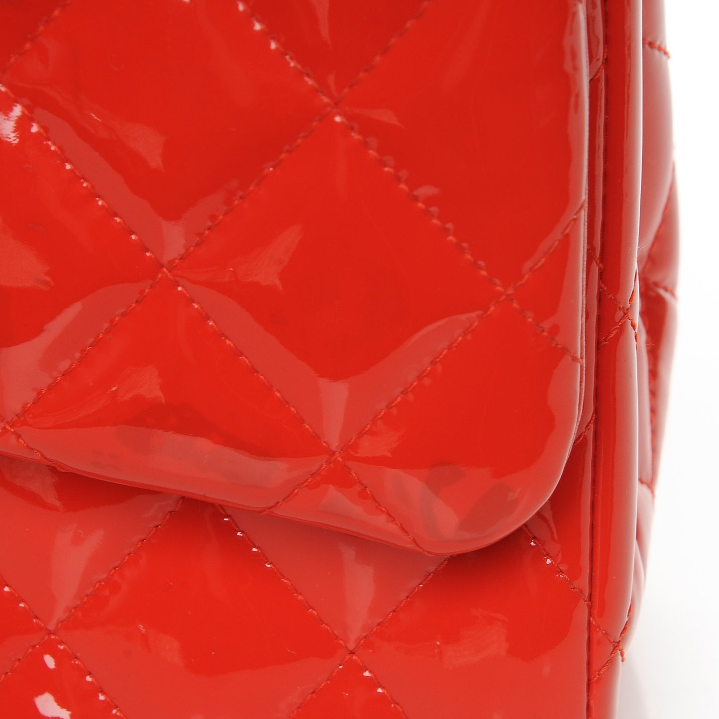 Patent Quilted Jumbo Double Flap Red