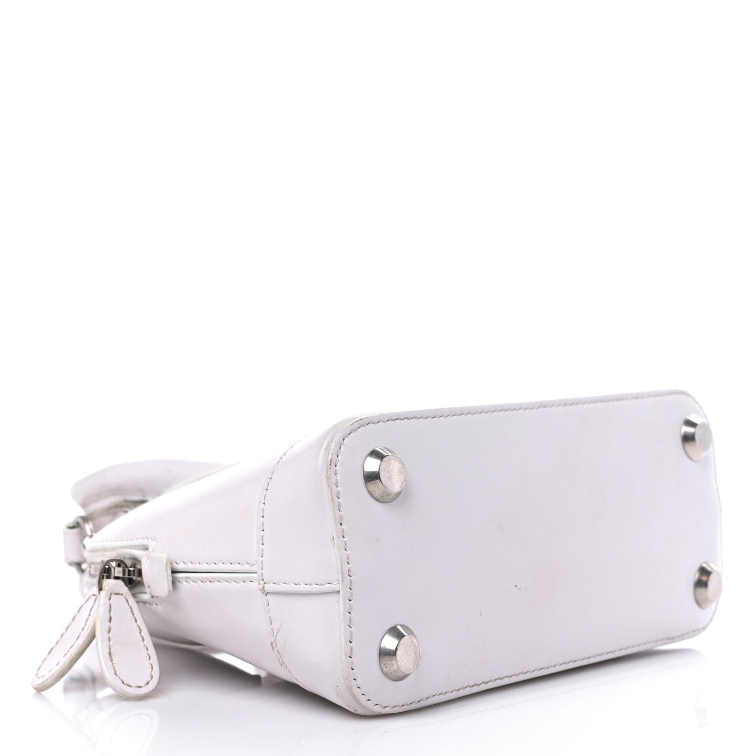 Balenciaga Calfskin Lipstick Logo XXS Ville Top Handle Bag White 4 of 11