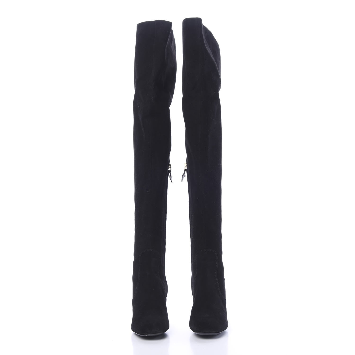 Louis Vuitton Suede Skyline Thigh High Boots 37.5 Black 2 of 9