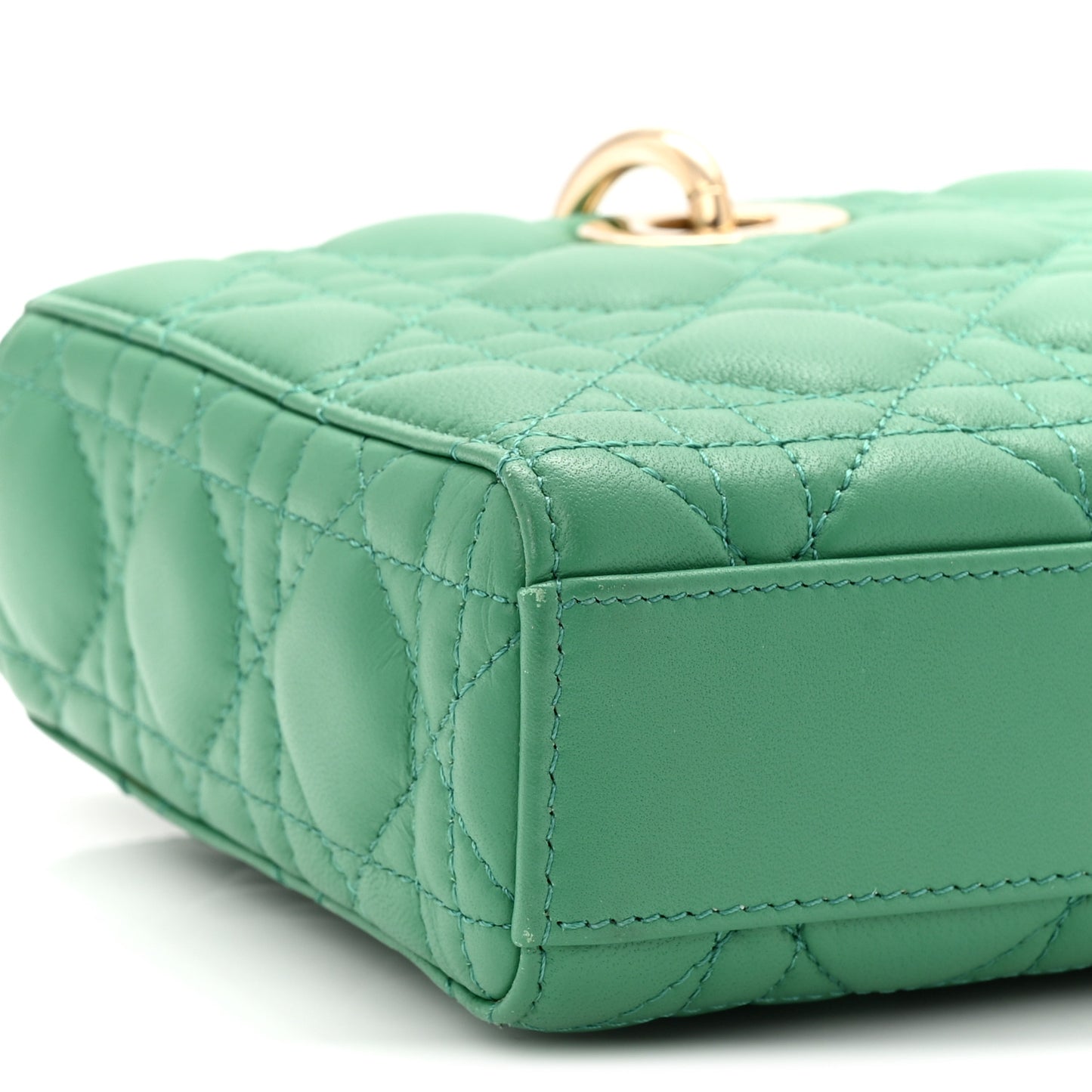 Lambskin Cannage Medium Lady D-Joy Green