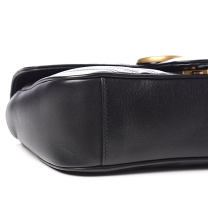 Gucci Calfskin Matelasse Small GG Marmont Shoulder Bag Black 8 of 10