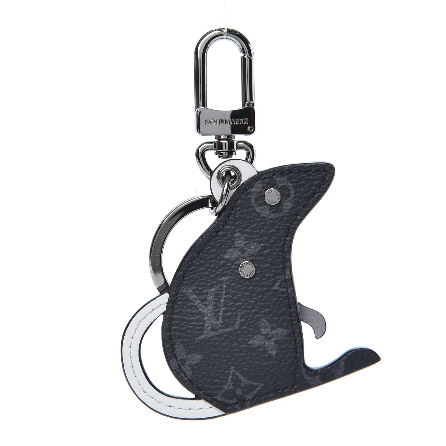 Louis Vuitton Calfskin Monogram Eclipse Rat Bag Charm Key Holder 3 of 6