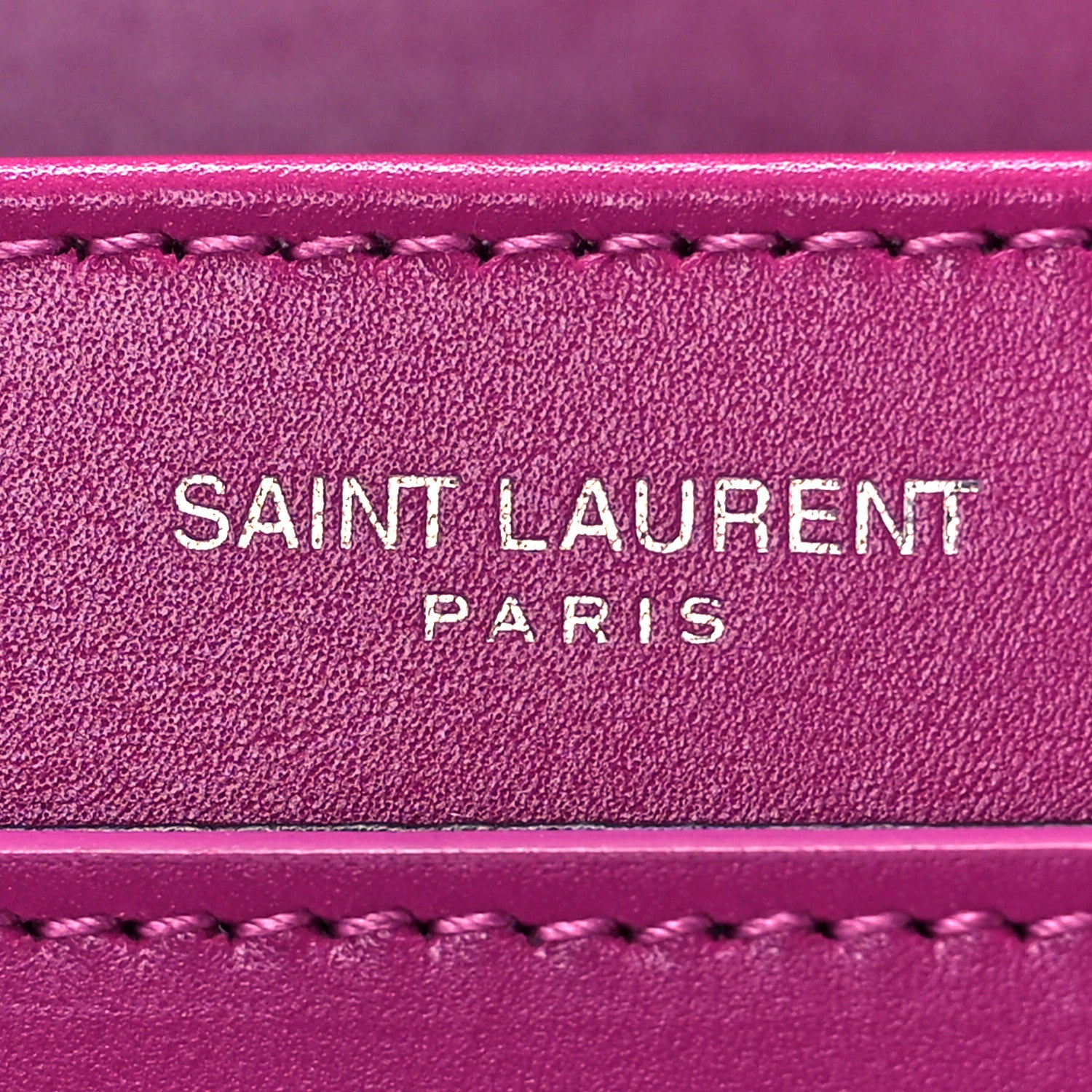 Saint Laurent Box Calfskin Monogram Medium Solferino Satchel Fuchsia 7 of 10
