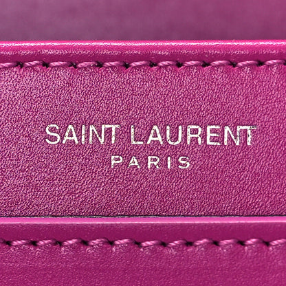 Saint Laurent Box Calfskin Monogram Medium Solferino Satchel Fuchsia 7 of 10