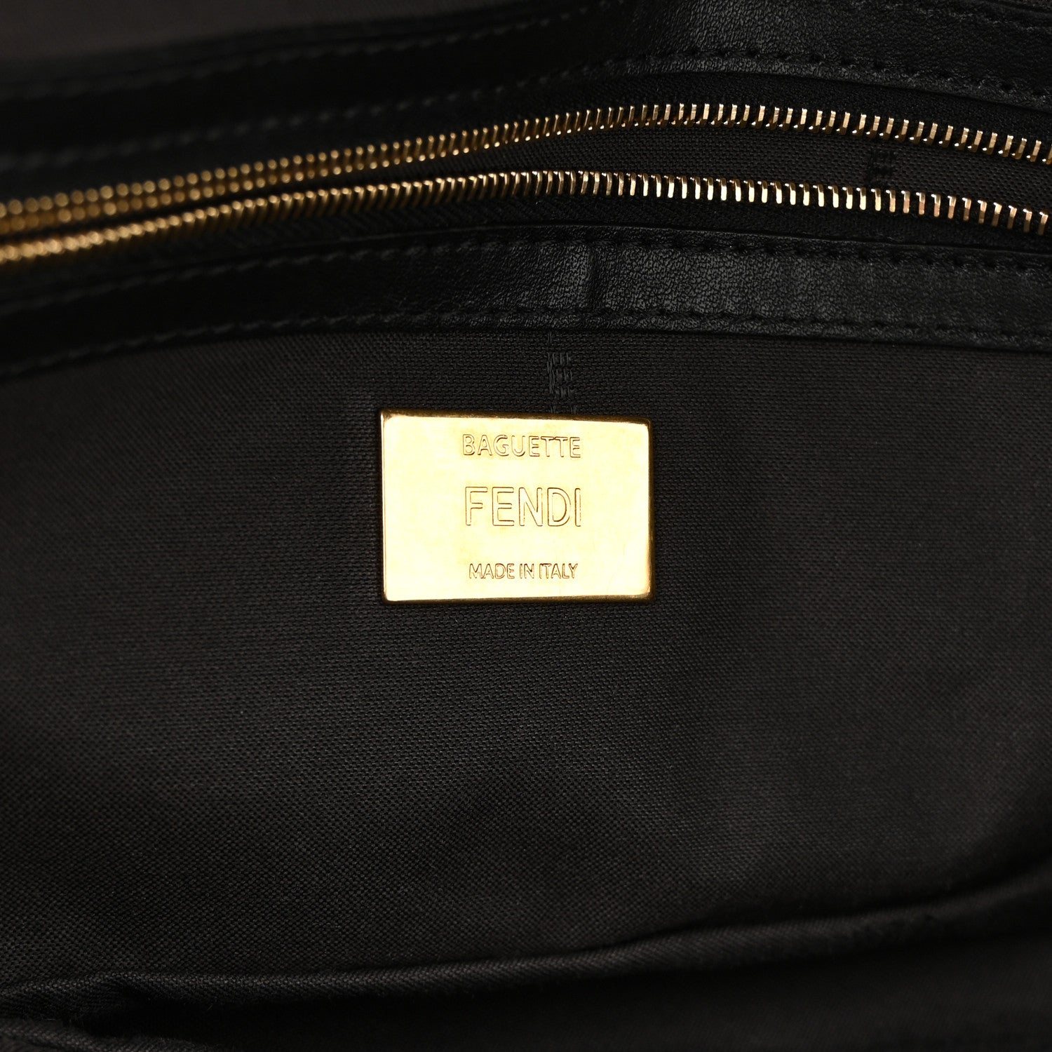 Fendi Shearling Vitello Dolce Macro FF 1974 Baguette Tobacco Black 6 of 10