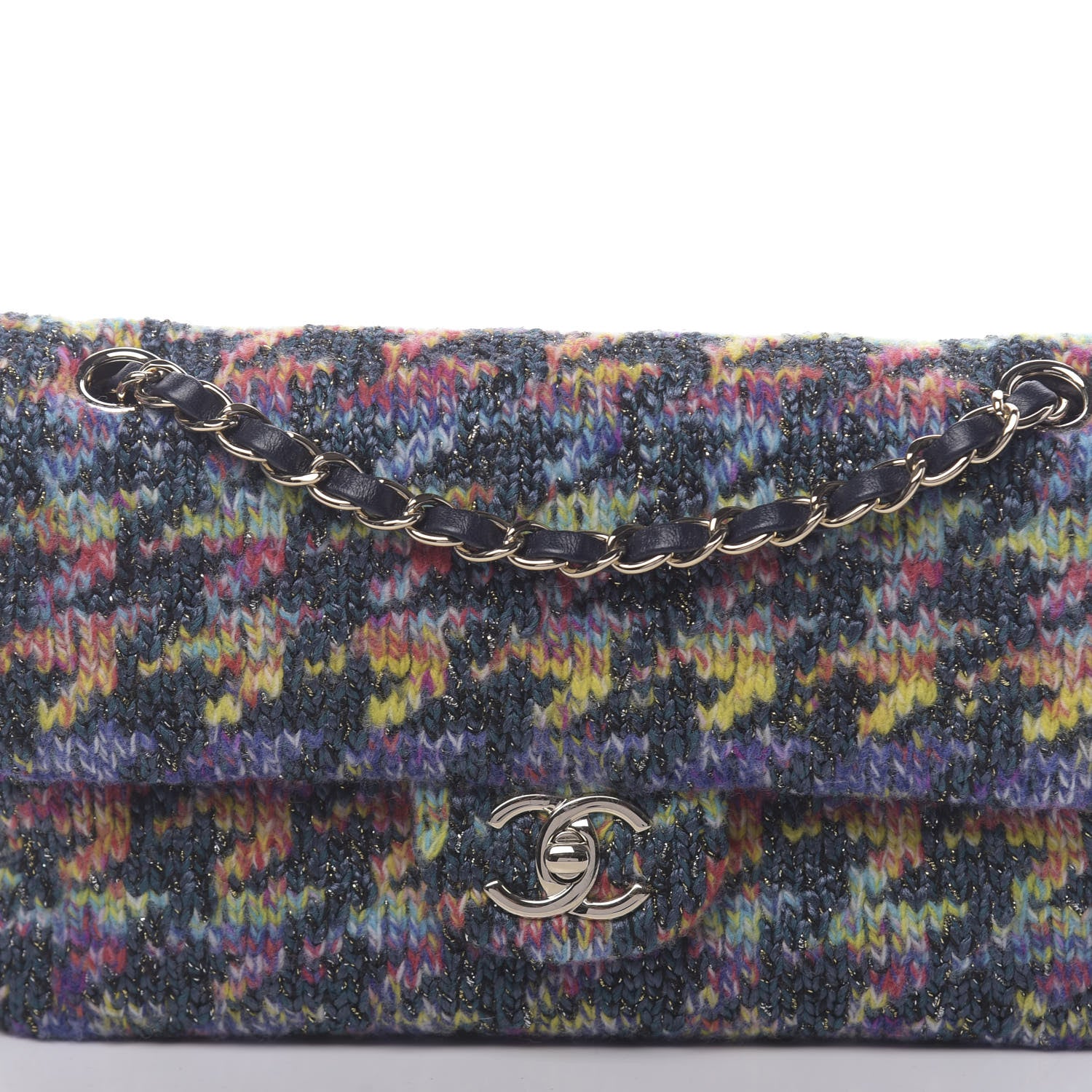 Chanel Knit Medium Single Flap Multicolor 10 of 11