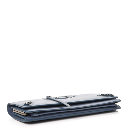Balenciaga Calfskin Papier Wand Clutch Petroleu Bleu 5 of 10