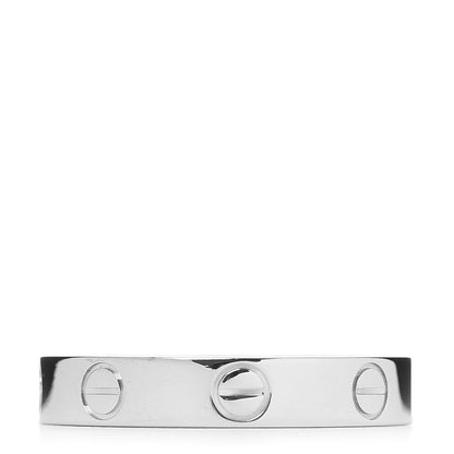 Cartier 18K White Gold 3.5mm LOVE Wedding Band Ring 53 6.25 3 of 4